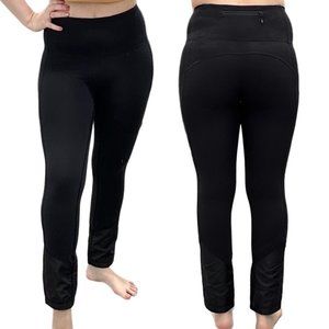 Lululemon Straight Leg Ankle Pant Leggings Pockets Water Resistant Cuffs Black